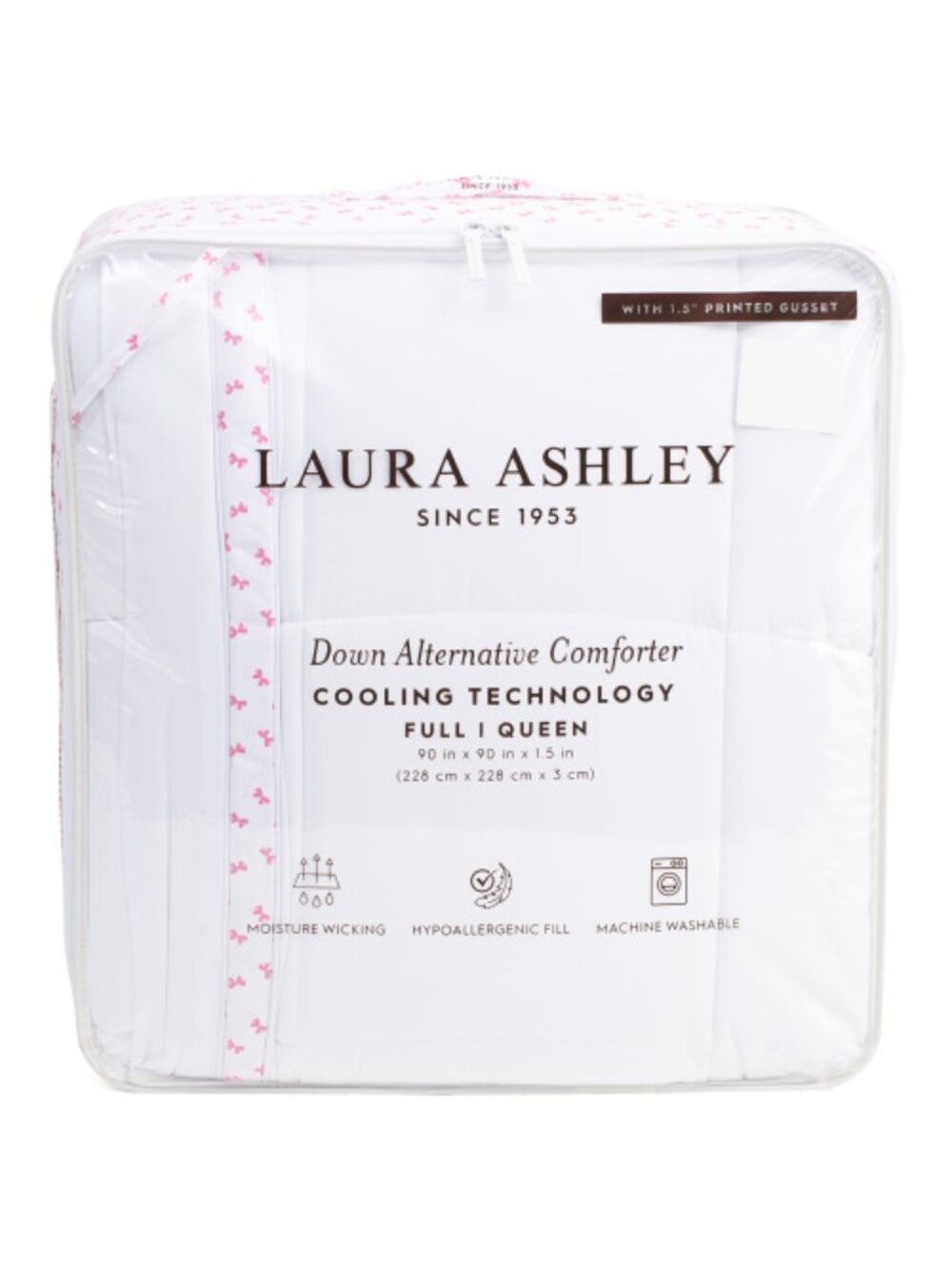 LAURA ASHLEY Cooling Down Alternative Comforter With Bow Print Trim